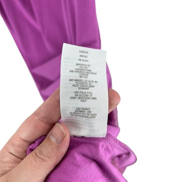 Fairycore Magenta Swing Dress Lace Hem LOGO‎ by Lori Goldstein Size L - Picture 8 of 9